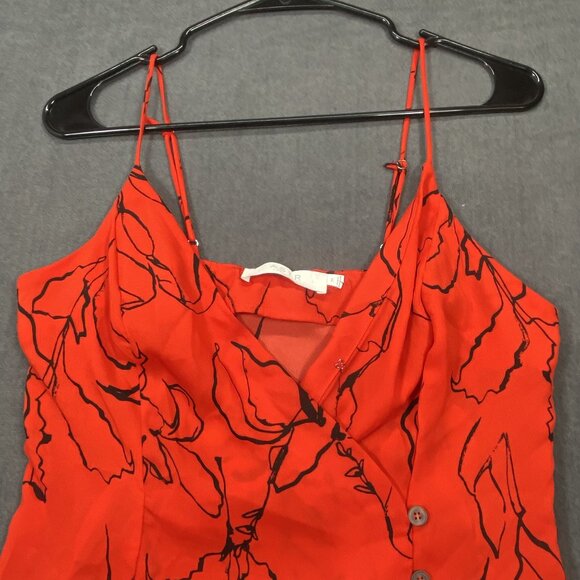ASTR The Label Red Floral Sleeveless Button Front Camisole Top Womens Medium - Picture 4 of 9